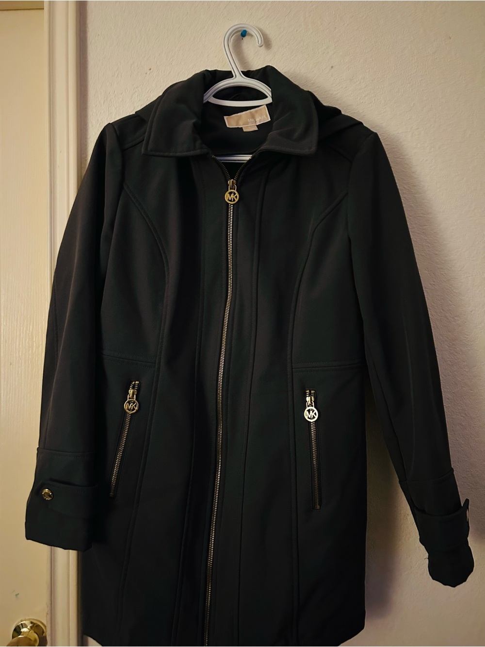 MICHAEL Michael Kors Black Zip-Front Coat